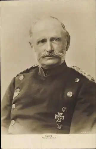 Ak König Georg I. von Sachsen, Portrait in Uniform, EK