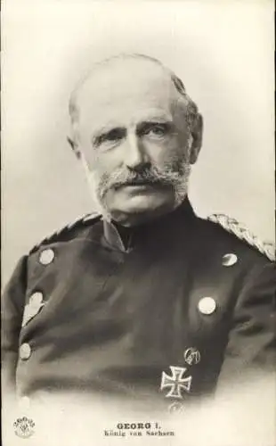 Ak König Georg I. von Sachsen, Portrait in Uniform, EK