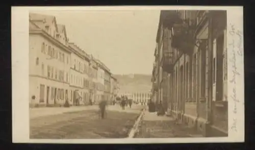 CdV Foto Blick in die Schloßstraße in Koblenz, Schloß im Hintergrund