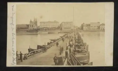 CdV Foto Alte Rheinbrücke mit Blick auf die Häuser von Deutz / Köln