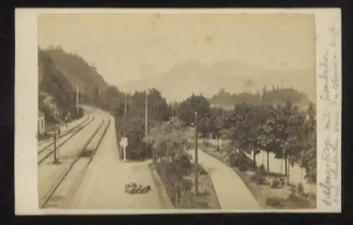 CdV Foto Siebengebirge mit Eisenbahn