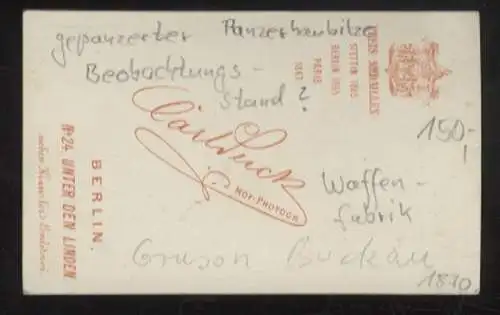 CdV Foto Rüstungsindustrie Grusonwerk Magdeburg-Buckau, Herstellung eines gepanzerten Geschützstand