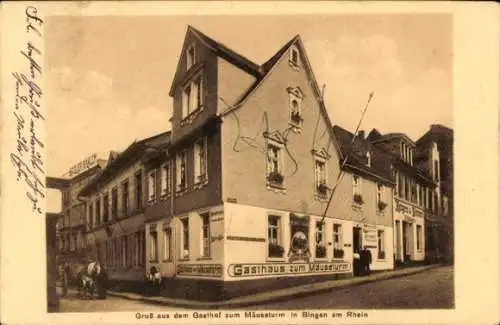 Ak Bingen am Rhein, Gasthaus zum Mäuseturm