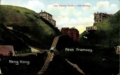 Ak Hongkong China, Peak Tramway Station, Peak Building, Standseilbahn