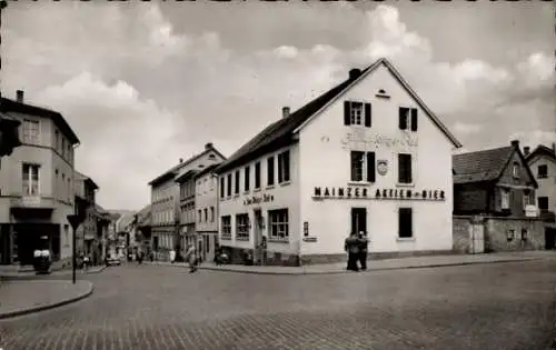 Ak Alzey in Rheinhessen, St. Georgenstraße, Mainzer Aktien-Bier