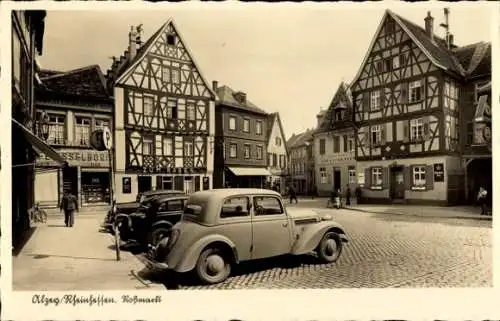 Ak Alzey in Rheinhessen, Rossmarkt, Autos, Zur Alten Post, Zum Raben