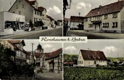 Ak Ronshausen in Hessen, Teilansichten, Straßenpartie, Geschäft