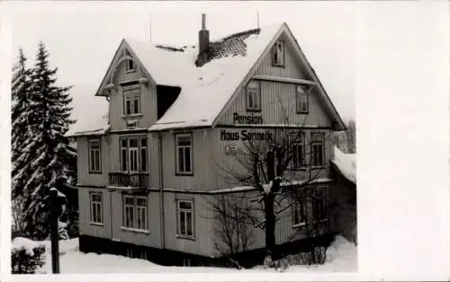 Foto Ak Hahnenklee Goslar im Harz, Pension Haus Sonneck, Winter