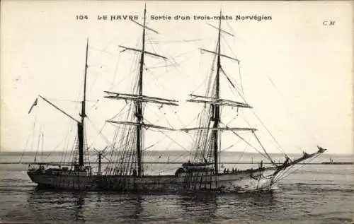 Ak Le Havre, Freigabe eines norwegischen Dreimasters