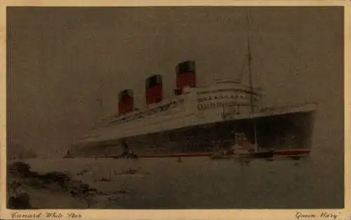 Ak Dampfer Queen Mary, Cunard White Star