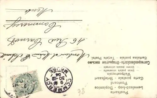 Präge Litho Glückwunsch Neujahr, Jahreszahl 1905, Kinderportrait, Kleeblatt