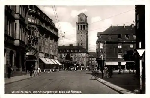 Ak Mülheim an der Ruhr, Hindenburgstraße, Rathaus