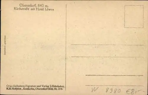 Ak Oberstdorf im Oberallgäu, Kirchstraße, Hotel Löwen