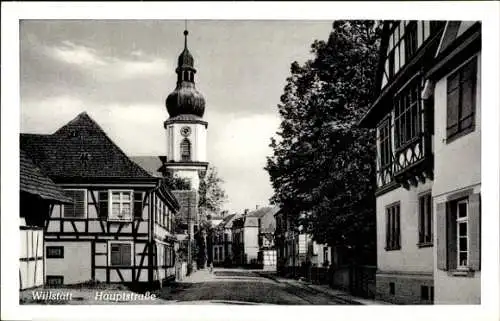 Ak Willstätt in Baden, Hauptstraße, Kirche