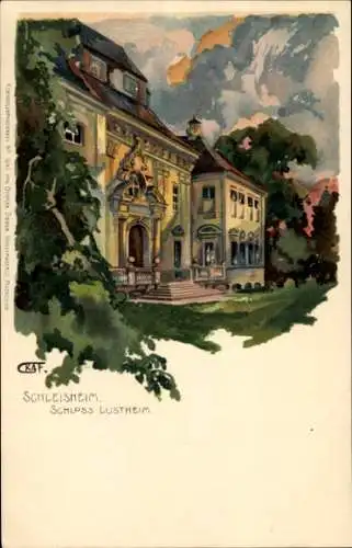 Künstler Litho Graf, Gottfried, Schleißheim in Oberbayern, Schloss Luststein