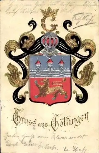 Präge Wappen Litho Göttingen in Niedersachsen, Stadtwappen