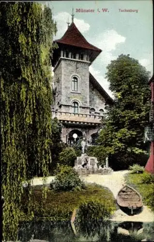 Ak Münster Westfalen, Blick vom Teich auf die Tuckesburg