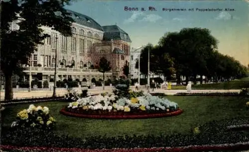 Ak Bonn am Rhein, Bürgerverein mit Poppelsdorfer Allee, Parkanlage