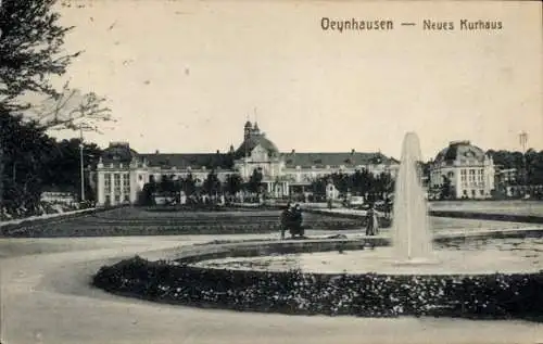 Ak Bad Oeynhausen in Westfalen, Neues Kurhaus, Springbrunnen