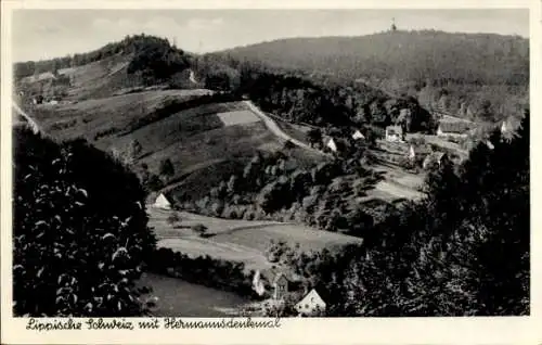 Ak Detmold am Teutoburger Wald, Hermannsdenkmal, Lippische Schweiz, Panorama