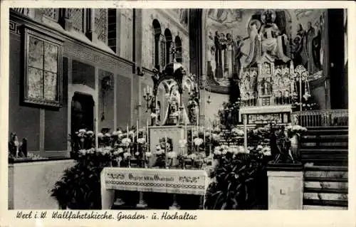 Ak Werl in Westfalen, Wallfahrtskirche, Gnadenaltar und Hochaltar