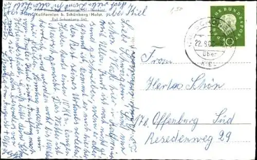 Ak Schönberg in Holstein, Ostseebad Kalifornien, Wellen, Strand, Haus