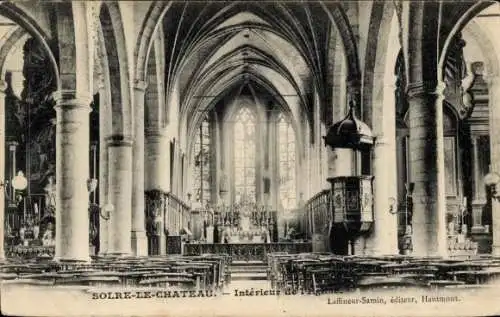 Ak Solre le Château Nord, Eglise, Interieur