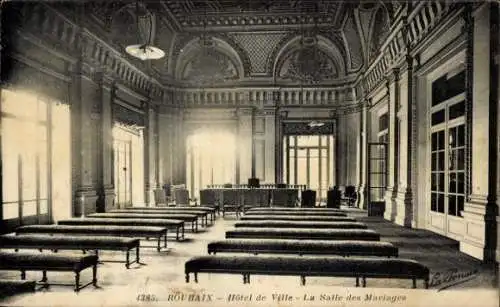 Ak Roubaix Nord, Hotel de Ville, La Salle des Mariages