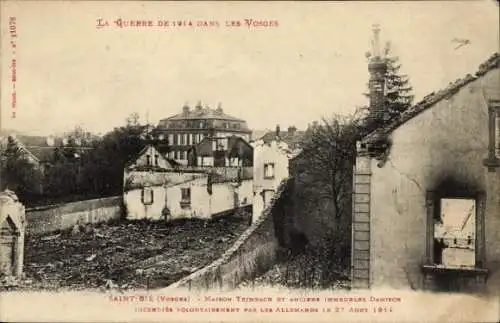 Ak Saint Dié des Vosges, Der Krieg von 1914 in den Vogesen, Maison Trimbach