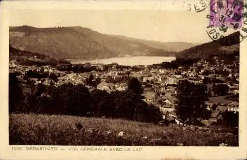 Ak Gérardmer Lorraine Vosges, Gesamtansicht mit dem See