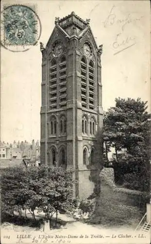 Ak Lille Nord, Kirche Notre Dame de la Treille, Glockenturm