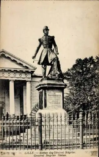 Ak Lille Nord, Statue von General Négrier