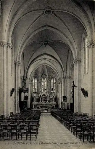 Ak Saint Maurille Maine et Loire, Innenraum der Kirche