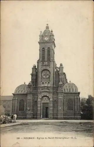 Ak Roubaix Nord, Kirche des Heiligen Erlösers