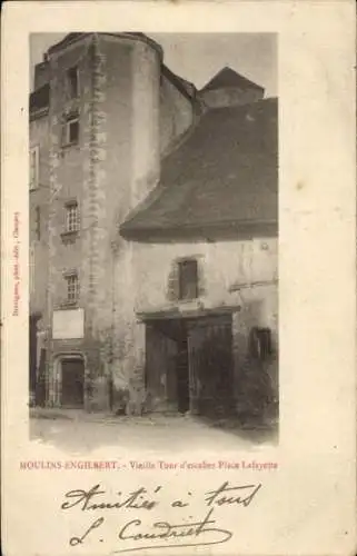 Ak Moulins Engilbert Nièvre, alter Turm