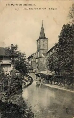 Ak Saint Jean Pied de Port Pyrénées Atlantiques, Kirche