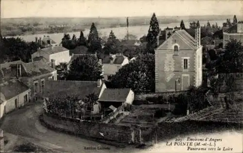 Ak La Pointe Maine et Loire, Panorama in Richtung Loire