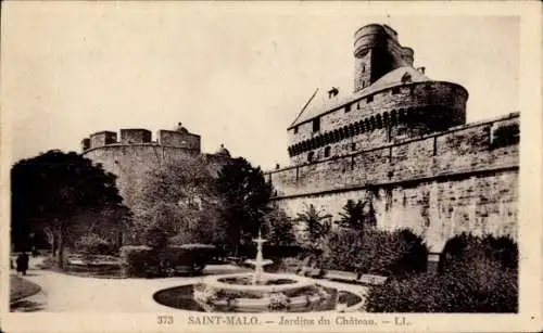 Ak Saint Malo Ille et Vilaine Bretagne, Schlossgärten