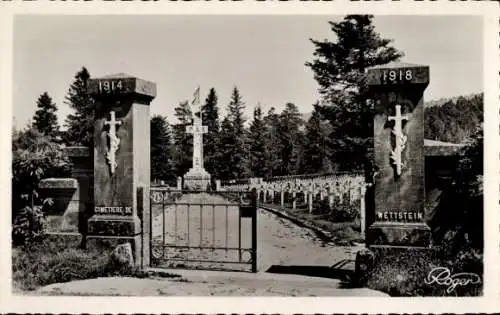 Ak Orbey Urbeis Alsace Haut Rhin, Col du Wettstein, Französischer Friedhof