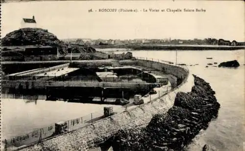 Ak Roscoff Finistère, le Vivier und Chapelle Sainte Barbe