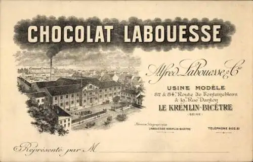 Ak Le Kremlin Bicêtre Val de Marne, Chocolat Labouesse, Modellfabrik