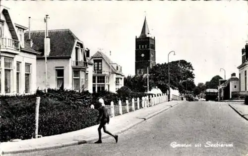 Ak Sexbierum Seisbierrum Friesland Niederlande, Straßenpartie