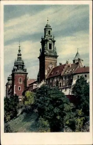 Ak Kraków Krakau Polen, Burg, Turm der Kathedrale