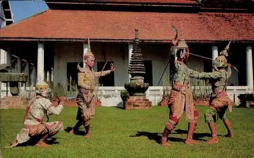 Ak Bangkok Thailand, Tänzer traditioneller in Tracht