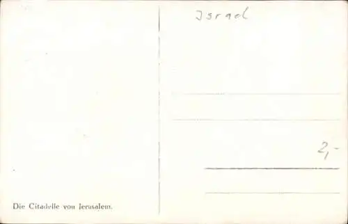 Künstler Ak Jerusalem Israel, Zitadelle