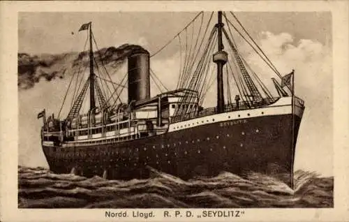 Ak Dampfschiff Seydlitz, Norddeutscher Lloyd Bremen, Reichspostdampfer