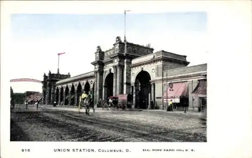 Ak Columbus Ohio Vereinigte Staaten, Bahnhof