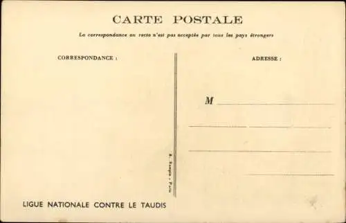 Künstler Ak Poulbot, Francisque, Ligue Nationale Contre le Taudis, Kinder, Schwein, Küche