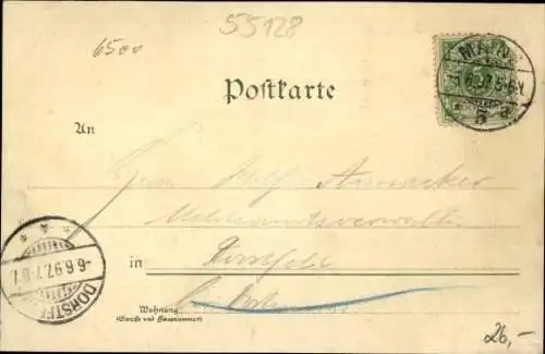 Litho Mainz am Rhein, Stadthalle, Rheinbrücke