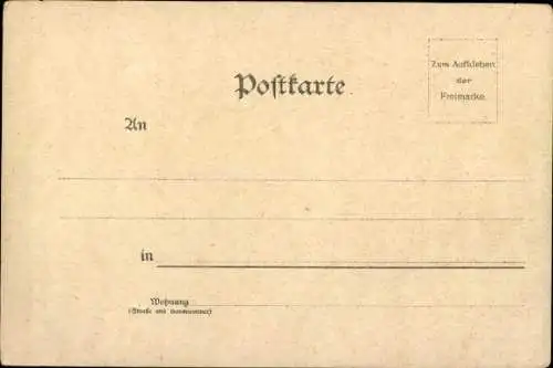 Litho Friedrichroda im Thüringer Wald, Rathaus, Schloss Reinhardsbrunn, Panoramaansicht vom Ort